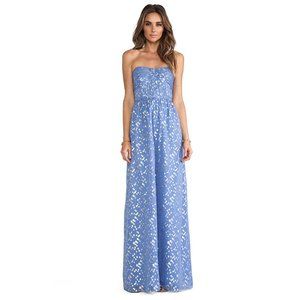 Shoshanna Jennifer Gown in Periwinkle Strapless Silk Maxi Formal Dress Size 12